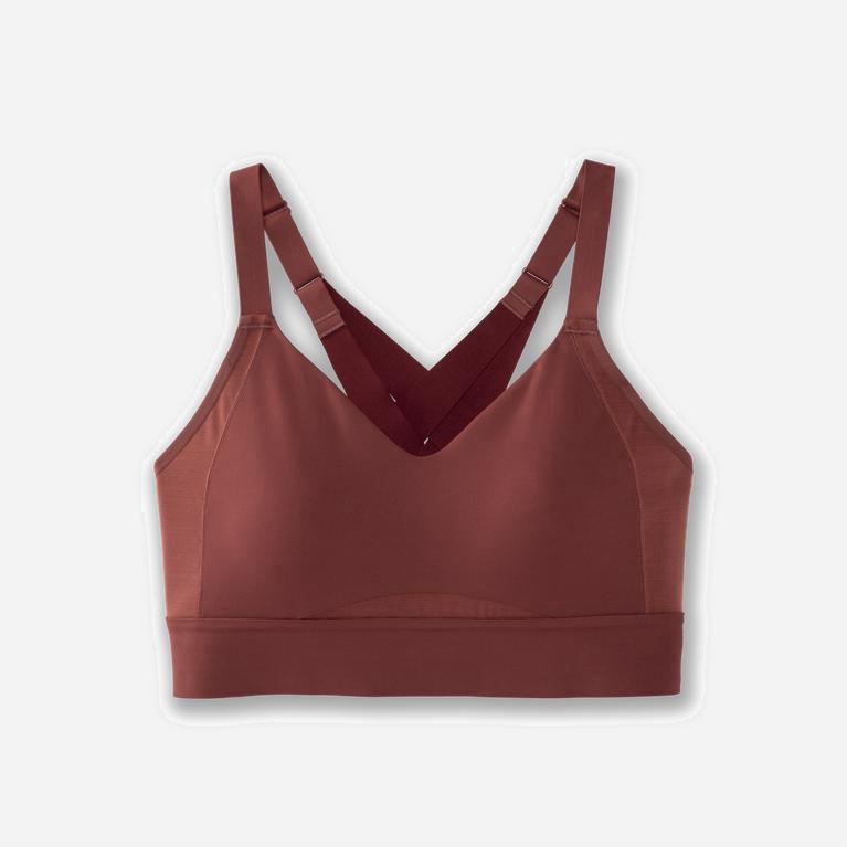 Brooks Drive Interlace Womens Running Bra - Burgundy/Terracotta - Philippines (780231AOJ)